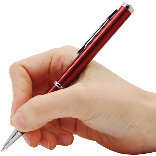 Red Colored Pen Knife in Hand